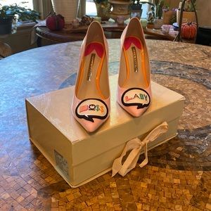 NIB Sophia Webster Baby Pink Boss Lady Heels Size 38.5